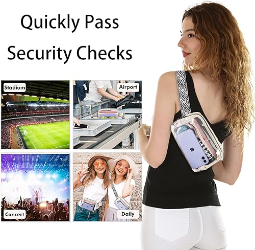 Miniatura 7 de LLYWCM Riñoneras para mujer Riñonera para mujer Riñonera cruzada Riñonera negra con correa ajustable, cangurera cruzada de moda para correr,