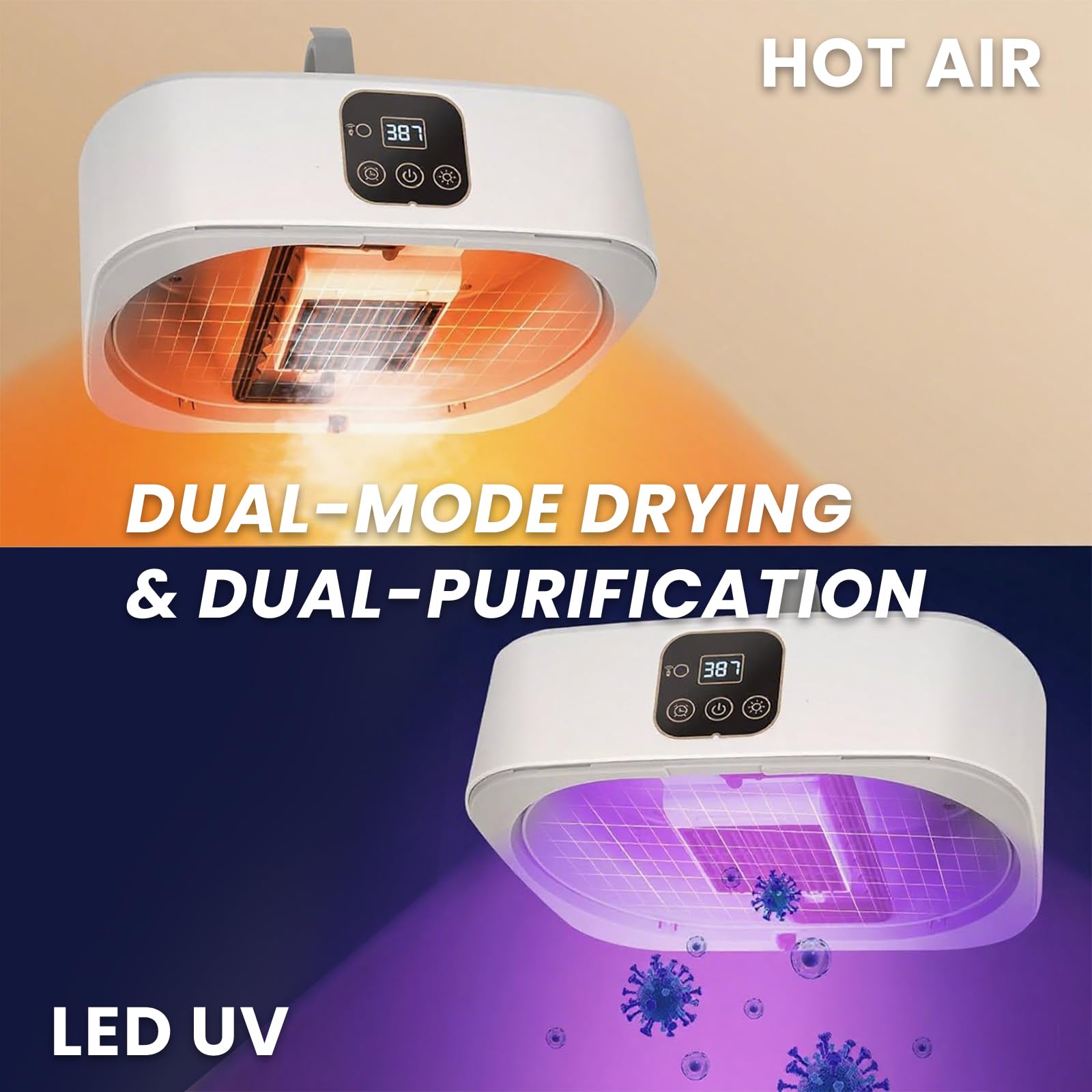 Secador de ropa portátil con control remoto, 44 dB, funcionamiento silencioso, aire caliente y desinfección UV, minisecadora plegable para casa, viajes, hotel, autocaravana
