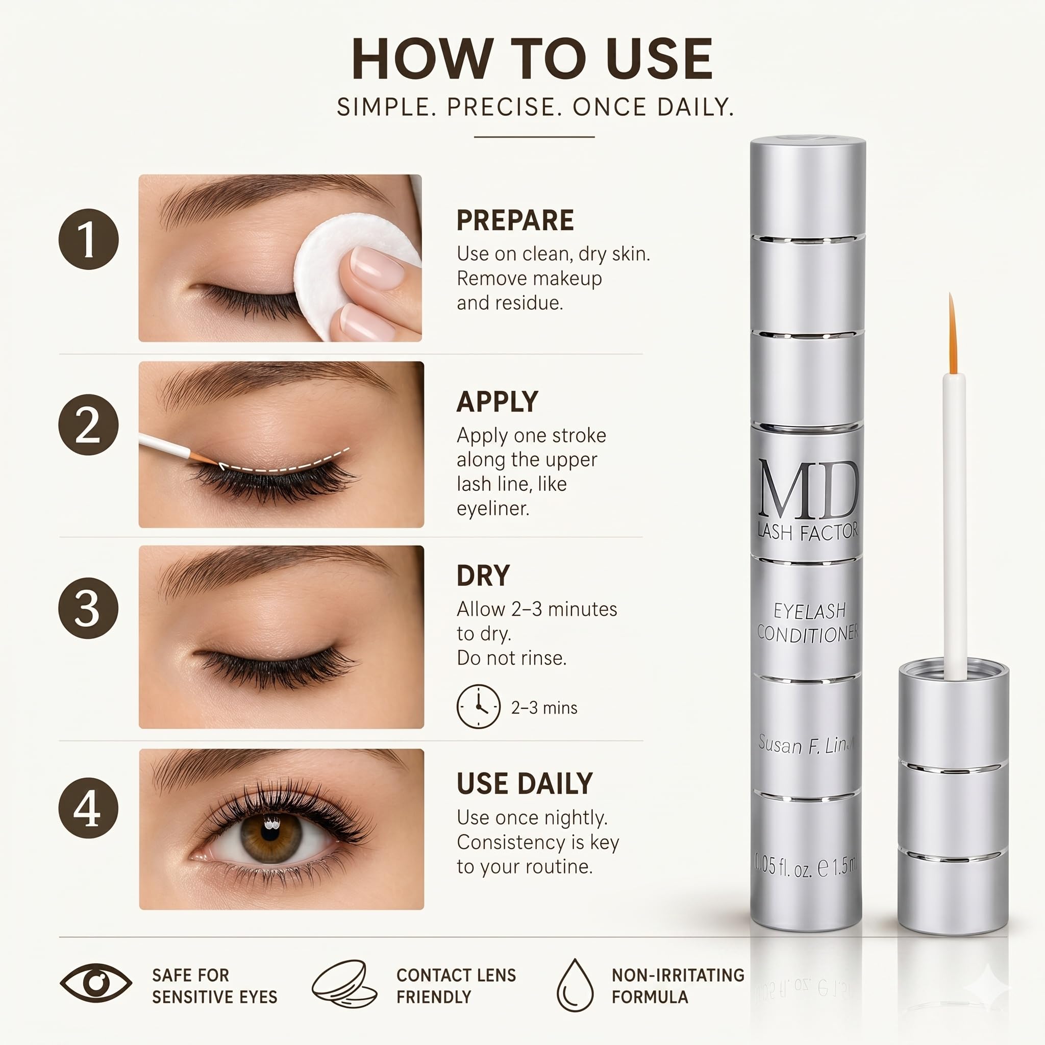 MD Lash Factor Eyelash Conditioner Serum - Trial Size 1.48ml