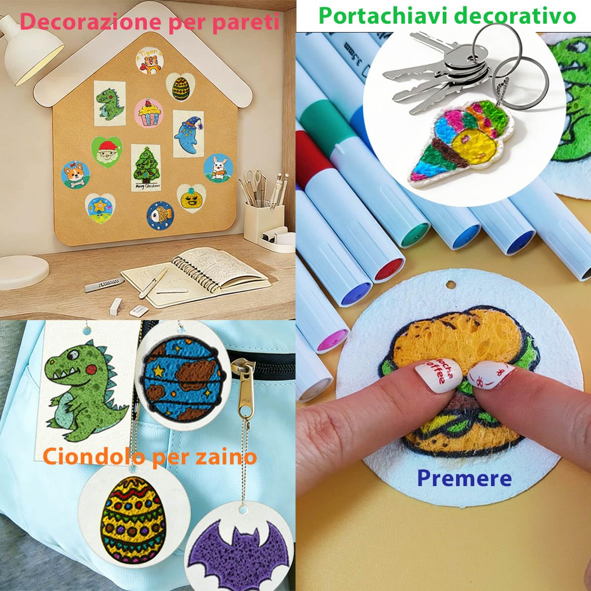 Magic Puffy Paint, 64 Pezzi Kit di Soffice, 40 Fogli Carta Dipingere con Texture in Schiuma, 12 Penne Colorate, Texture in Pittura Magica, Regali Compleanno e di Festa Creativi Pittura Magica Bambini