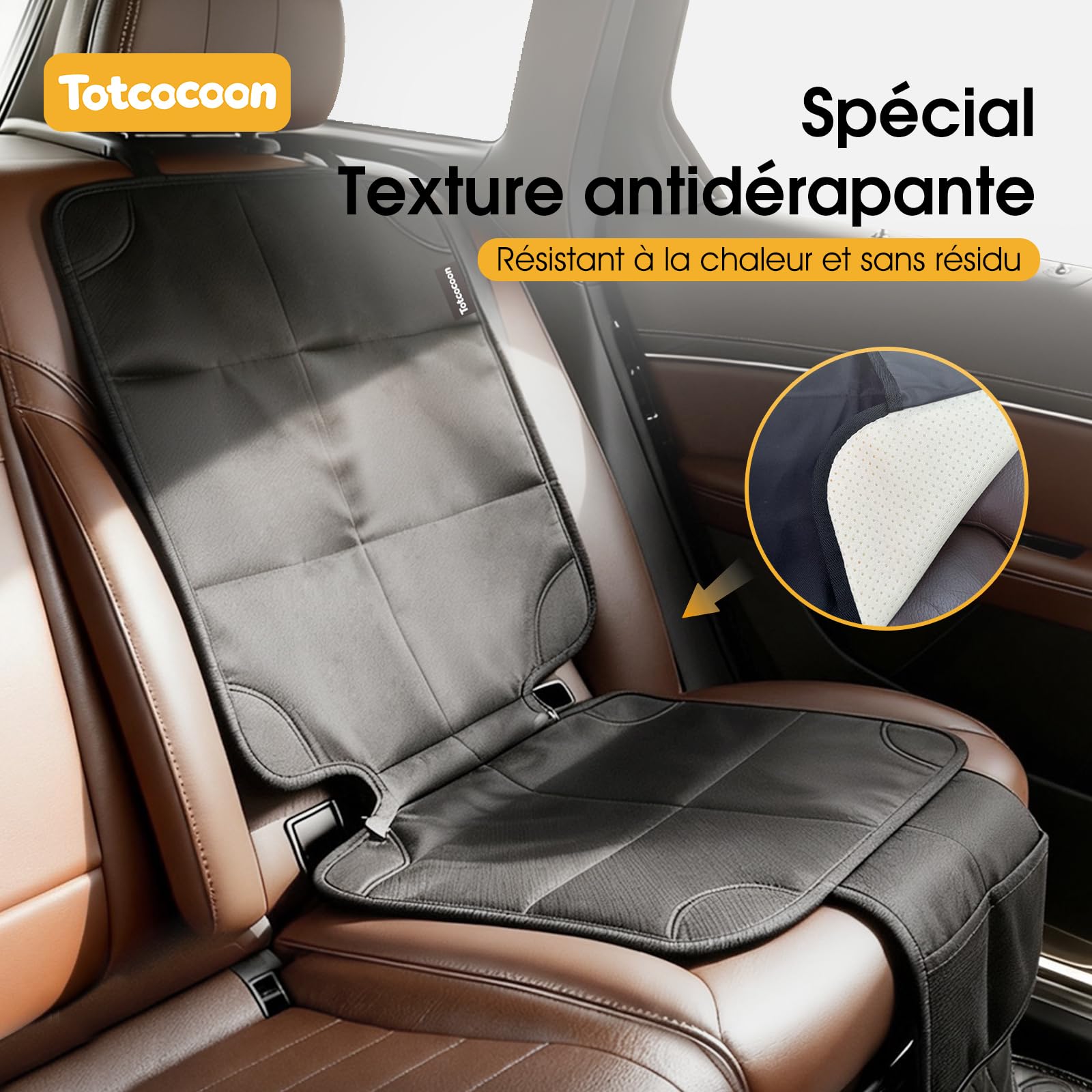 Lot de 2 protections de siège de voiture avec sac de rangement personnalisé à fermeture éclair — Tapis de coussin rembourré le plus épais, tissu imperméable Oxford 600D, dos antidérapant