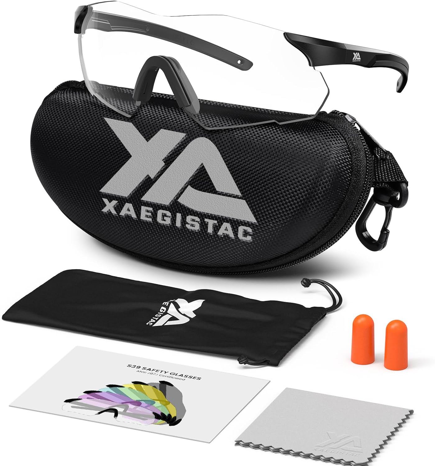 xaegistac Safety Glasses-Anti Fog Shooting Glasses, Wide field of View, Soft Nose Pad for Shooting, Hunting, Airsoft Outdoors