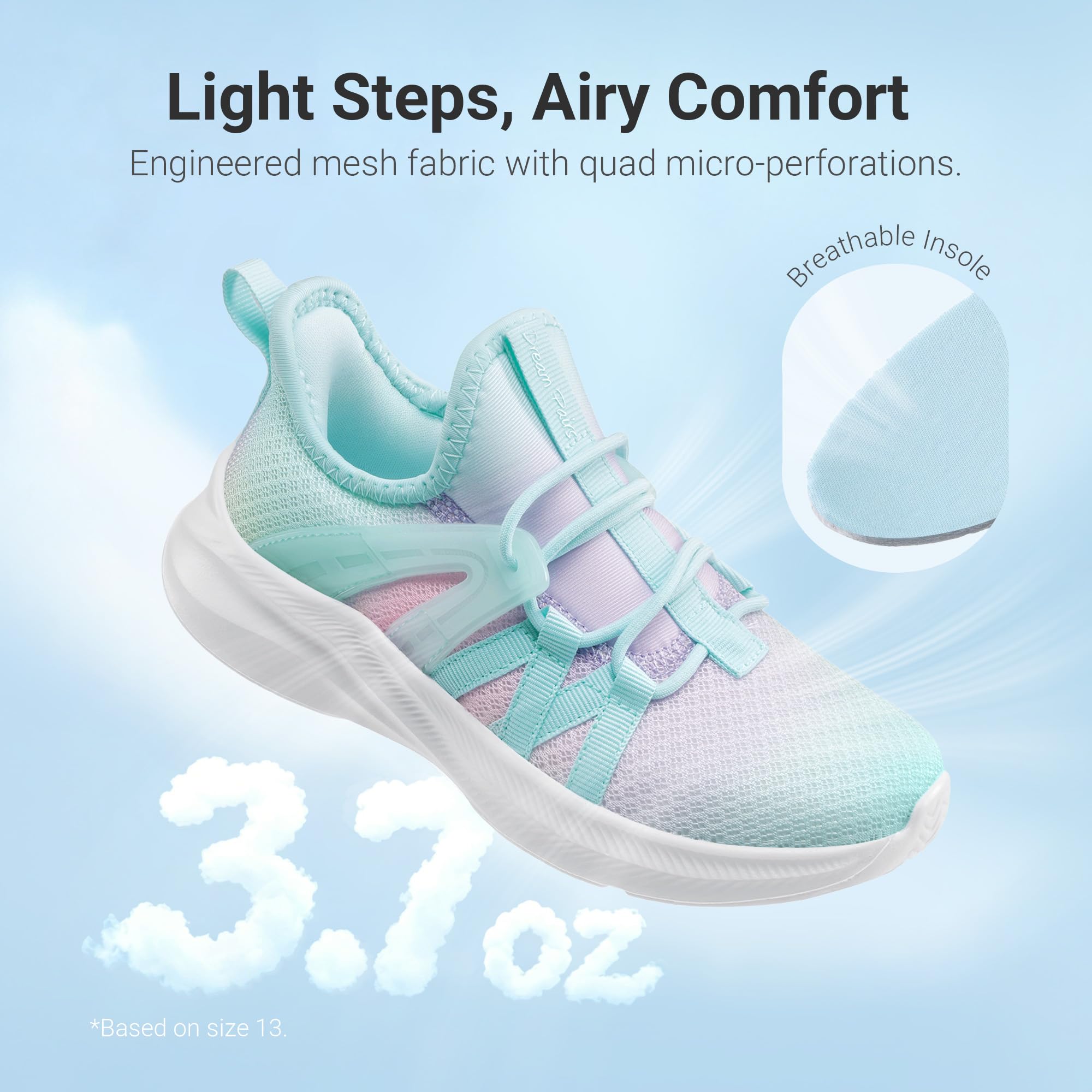 DREAM PAIRS Sneakers Slip-on per Bambini e Bambine | Ultra leggero, facile da spostare, traspirante Mesh Fresh Feel, Slip-On Indipendente, zona di flessione dell'avampiede