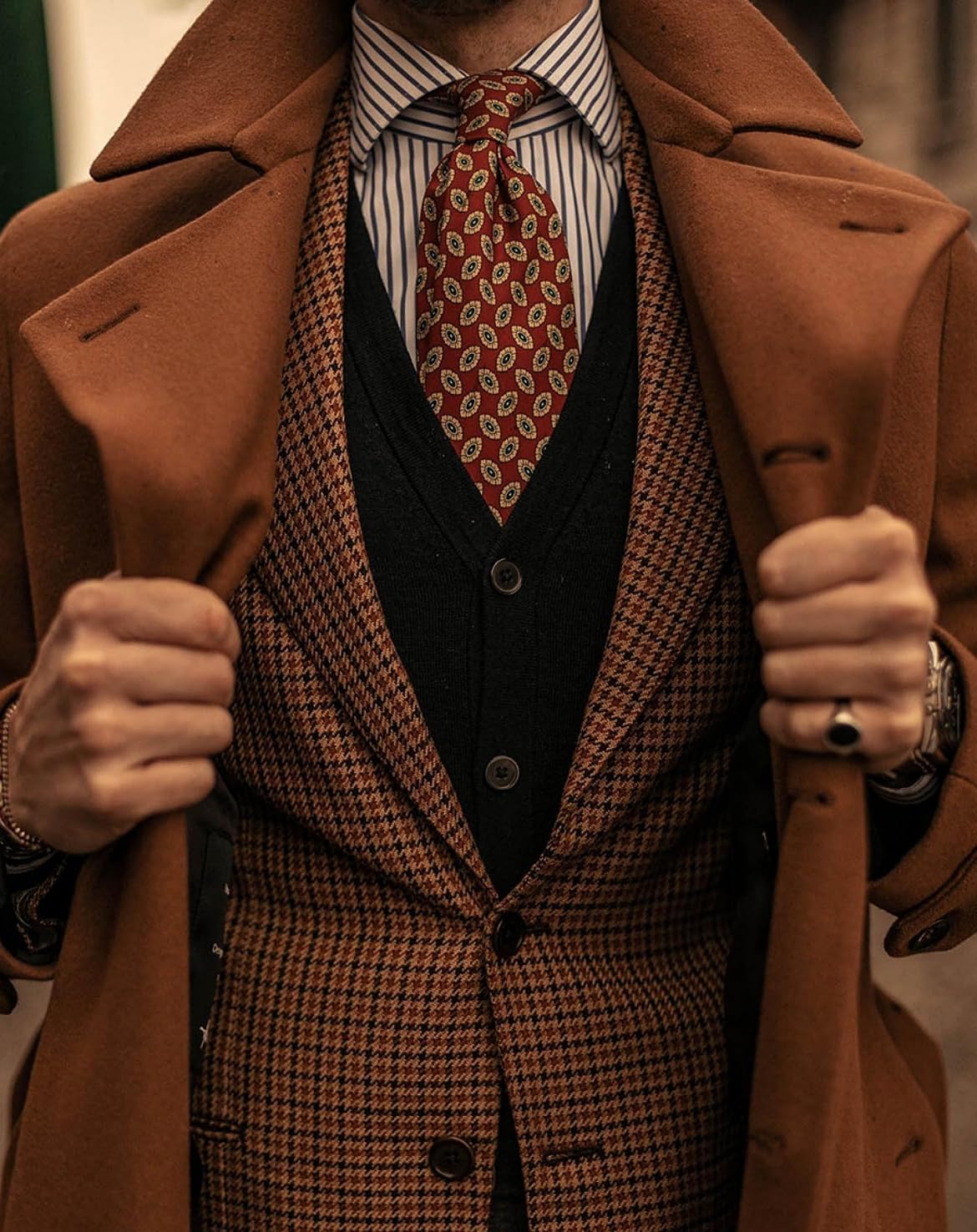 Mens Trench Coat Man Long Jacket Formal Casual Peacoat with Belt Fall Autumn Winter Warm Overcoat