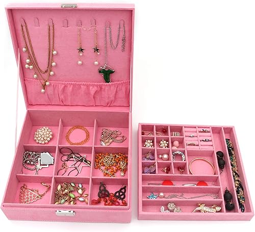 Miniatura 3 de Joyero organizador de dos capas de fibra con visualización del interior y cerradura, de KLOUD City