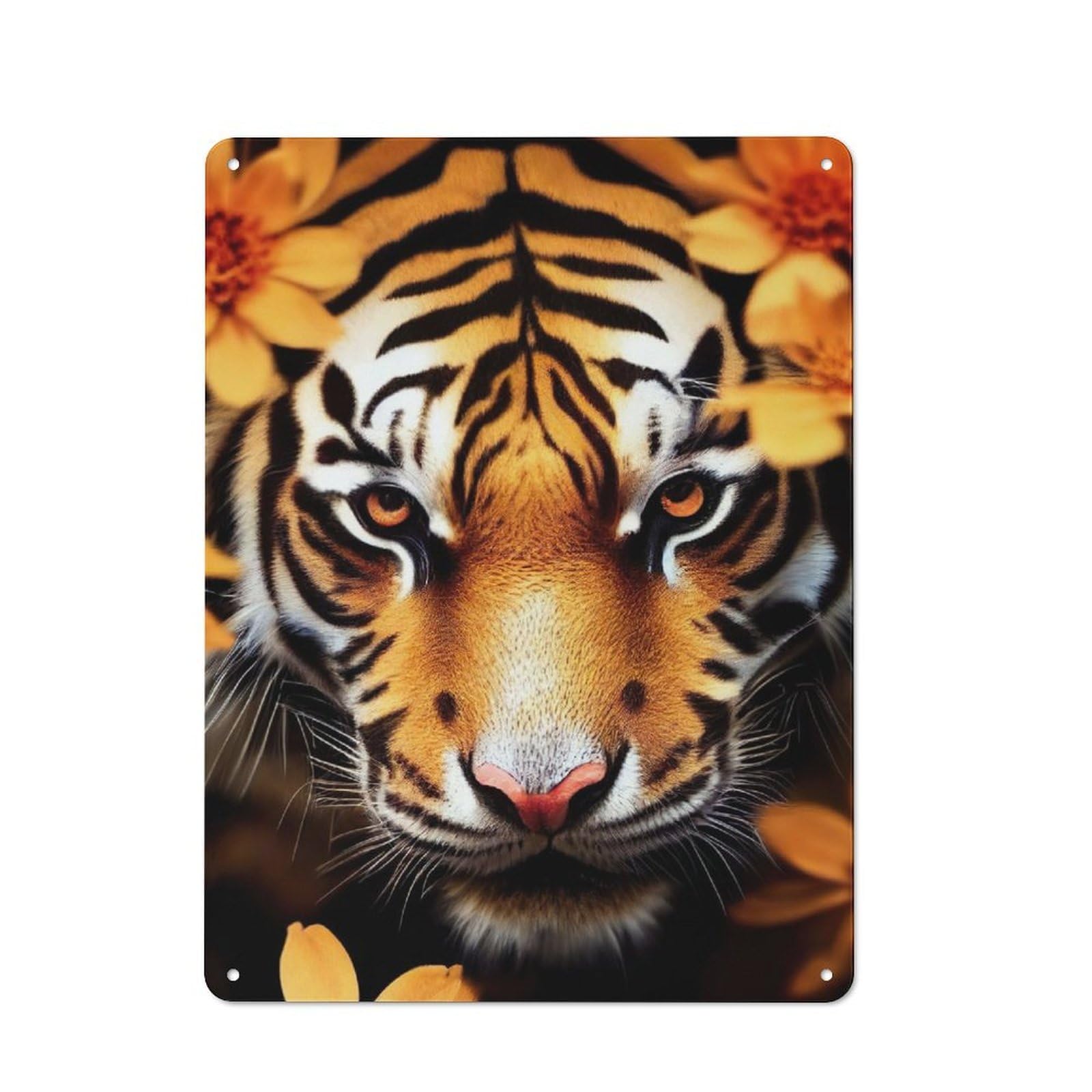Junmoney Tiger Portrait Retro Metal Plaque 40X30cm Featuring For Home Bar Wall, For Room Styling Across Home Bars And Entertaining Spaces