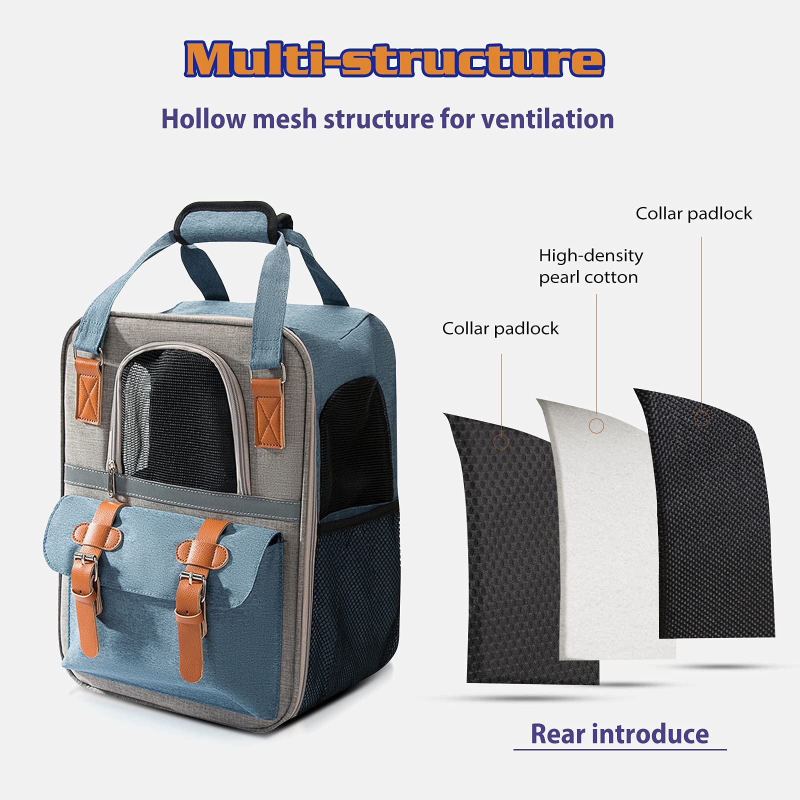 Zaino Traspirante Per Cani E Gatti - Fino 10kg, Con Cintura Sicurezza E Materasso Morbido - Foto 10