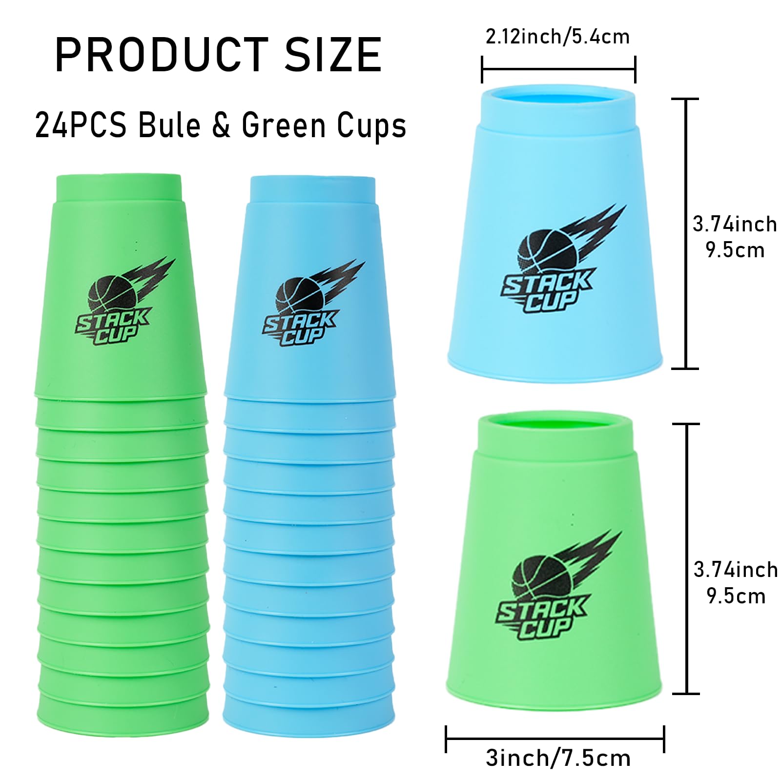 Snapklik.com : Quick Stack Cups, 24PCS Stacking Cups Training Game For ...