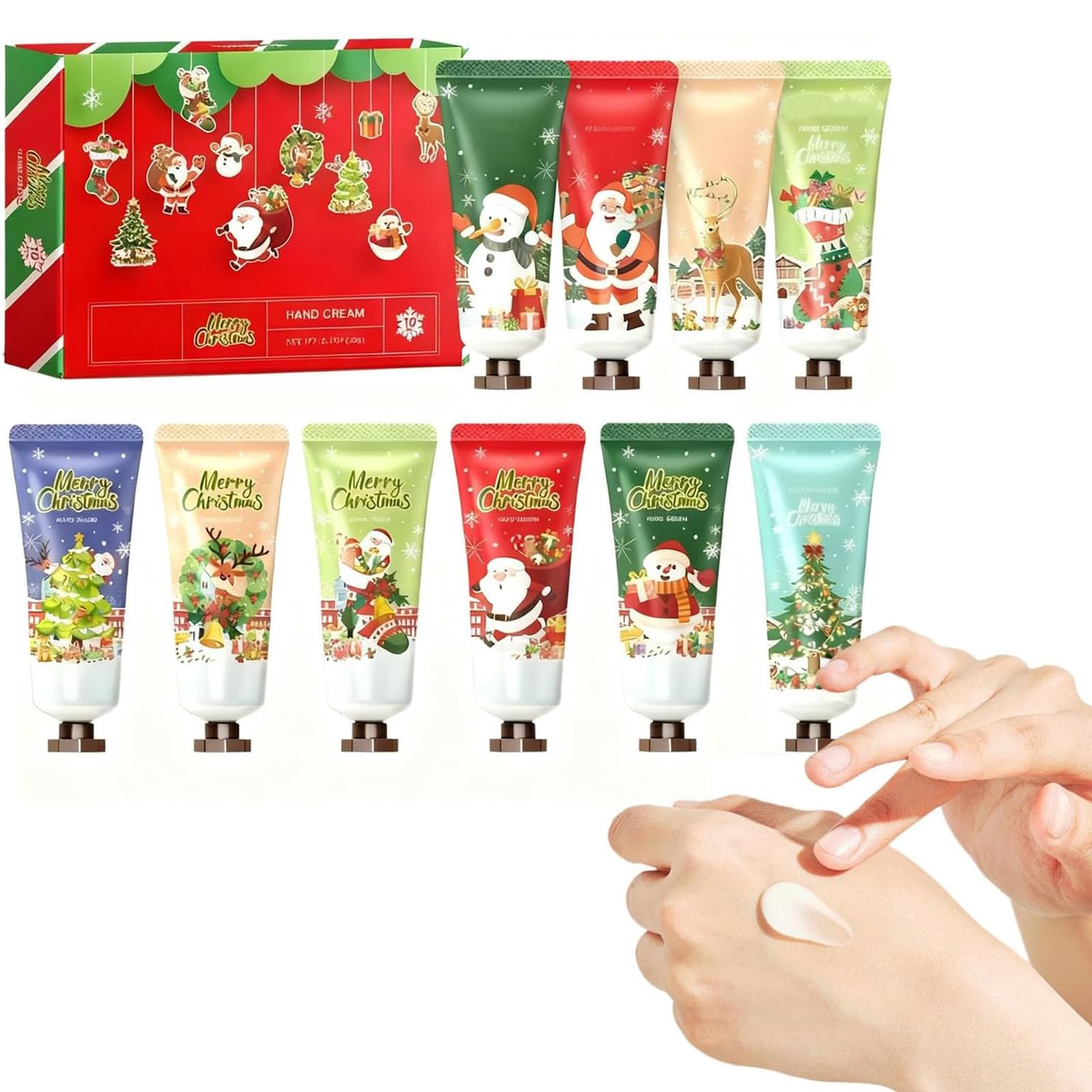 Weihnachts-Handcreme-Geschenkset, feuchtigkeitsspendend für trockene (3 Set)
