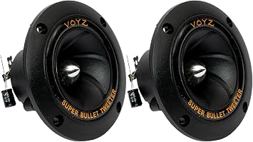 VOYZ Audio 3.5-Inch 400W Super Bullet Tweeters for Car Audio, Ultra-Slim 4-8 Ohm Titanium Tweeter Speakers, Easy Mounting Pair 2pcs - Model PET-1919