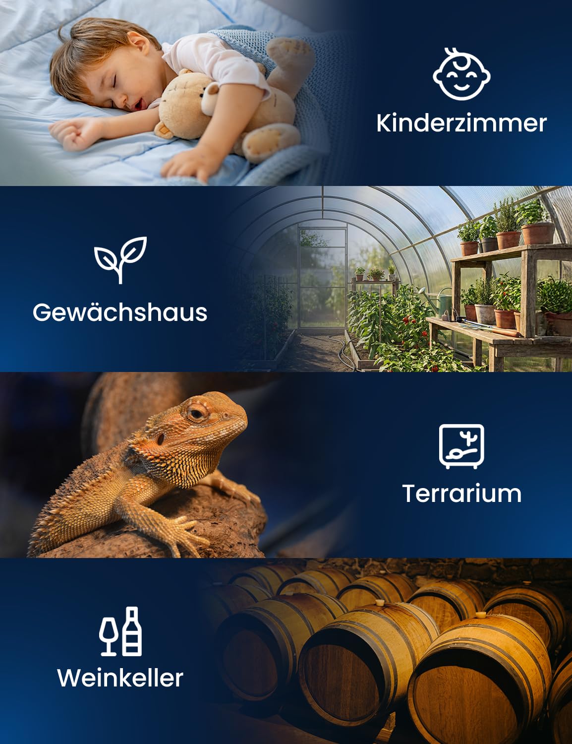 AEGISLINK WLAN Thermo-Hygrometer Innen, Smart Temperaturmonitor & Luftfeuchtigkeitssensor, App-Warnungen, Verlaufsdaten & Datenexport, Alexa-kompatibel, für ABSZ-Basisstation | Alexa-kompatibel, Smart Temperaturmonitor & Luftfeuchtigkeitssensor, Verlaufsd