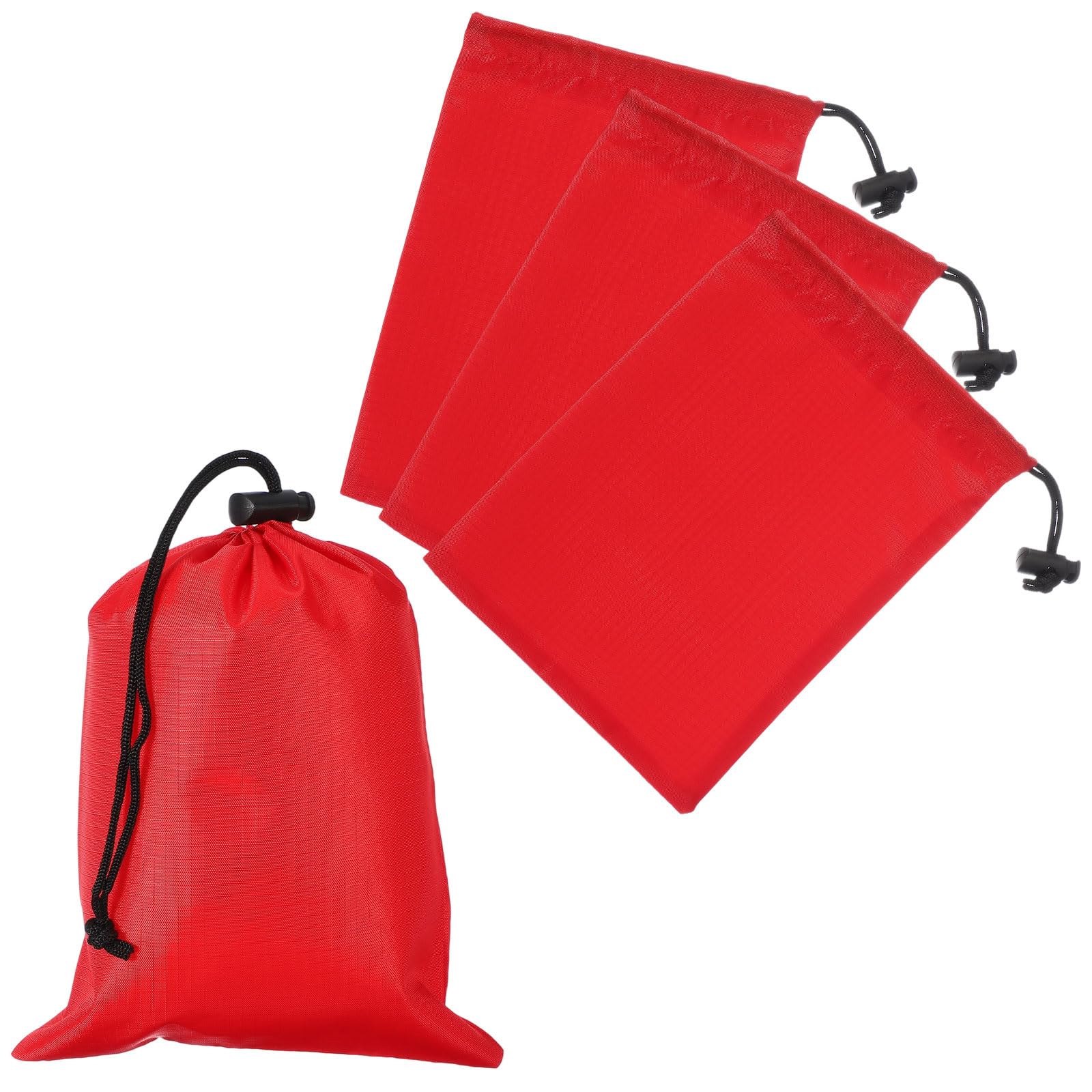 YELARXI Drawstring Bag with Toggle, Stuff Sack String Waterproof Travel Storage Bags Cinch Stuff Pouch -Fitting for (Gym/Traveling/Hiking/Yoga/Office/Shoes) 6 x 8 & 4 Pack & Red