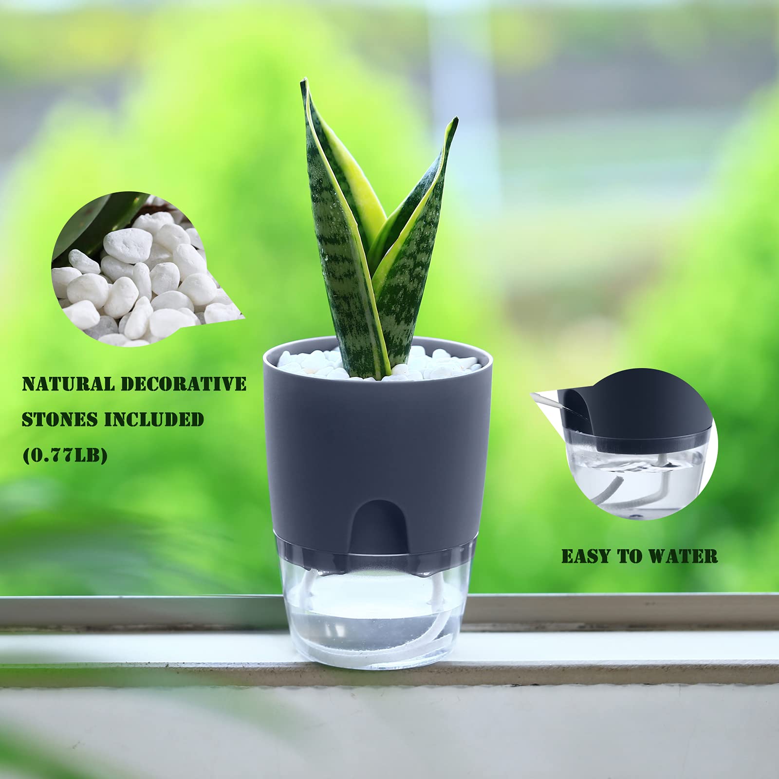 Snapklik.com : Self Watering Pots For Indoor Plants, Outdoor, 5 Pack 4 ...