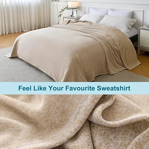 Miniatura 3 de KAWAHOME - Manta de punto para verano, ligera, transpirable, peluda, de jersey para sofá o cama