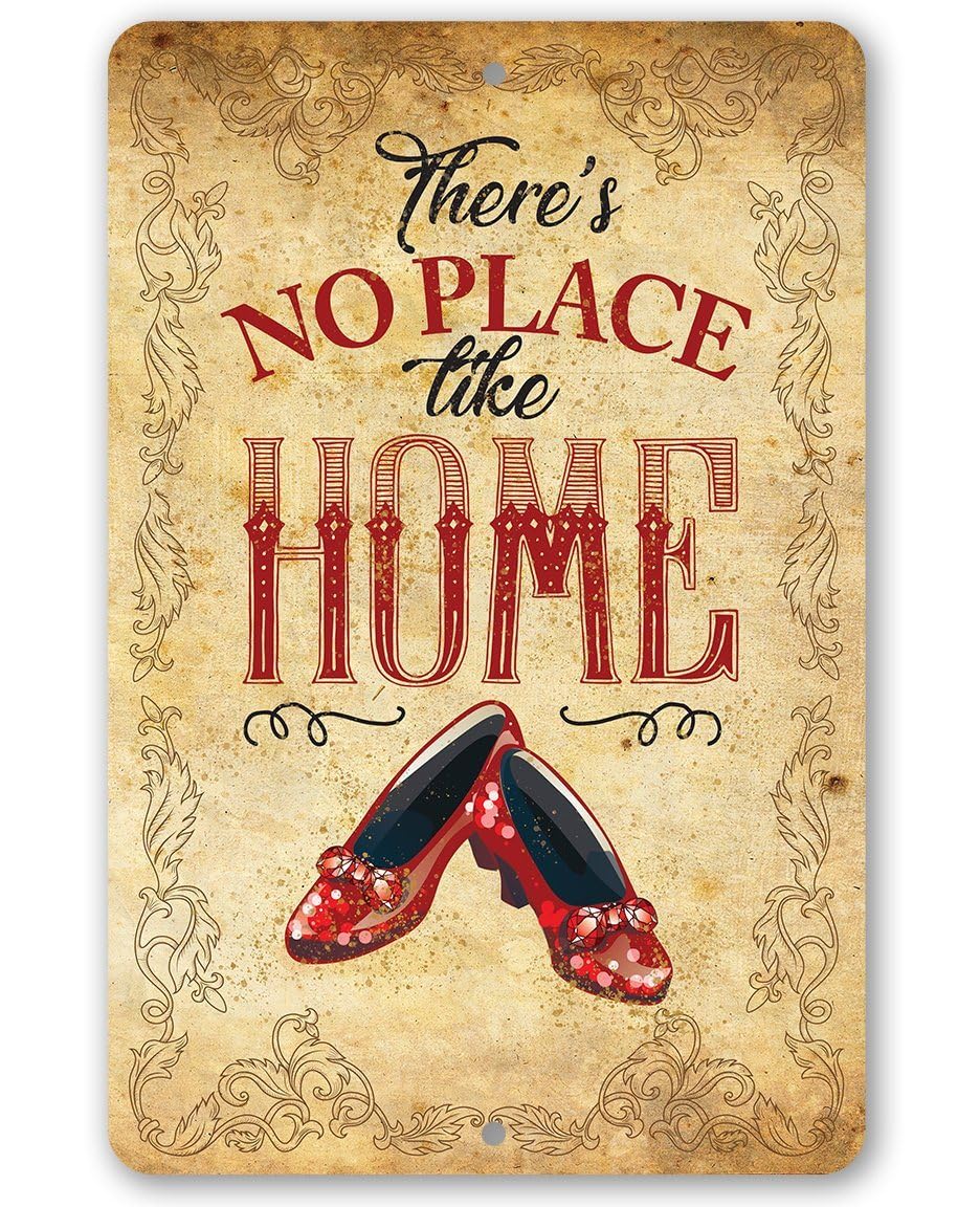 Yaasimoule Metal Wizard Of Oz -There's No Place Like Home Signs Signs & Plaques Home Decor 12X8 Inch/30X20cm