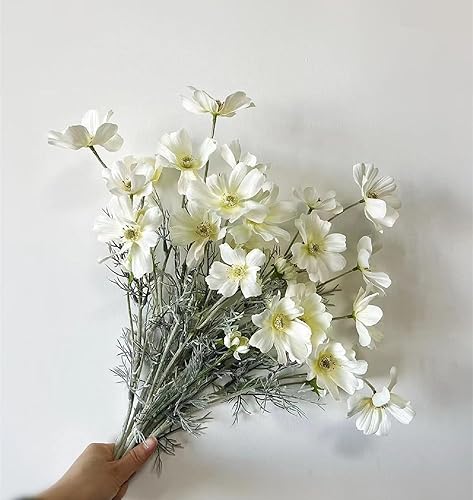 Flores silvestres artificiales 6 piezas Cosmos de tallo largo Calliopsis, ramo de simulación, flores realistas de seda falsas de plástico para mesa,