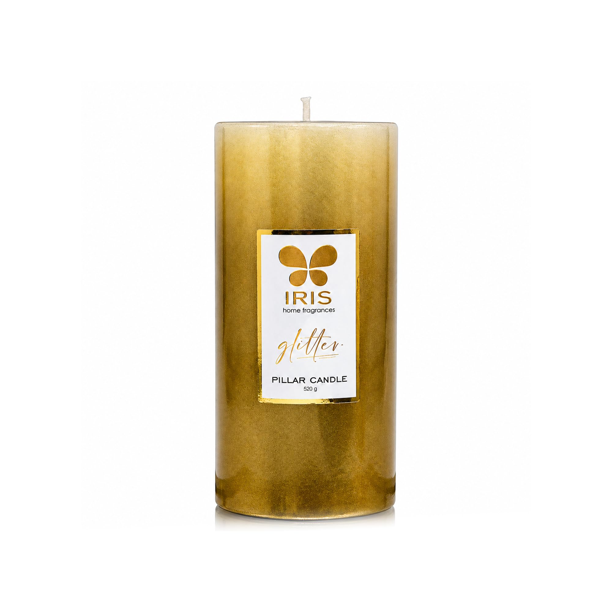 IRIS Unscented Wax Gold Lacquered Pillar Candle, 7.10 X 15.20 Cm-image-2