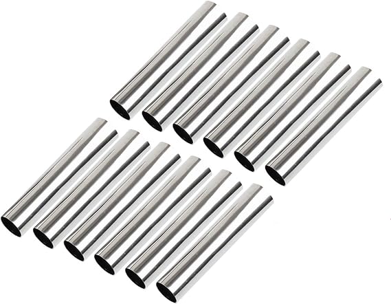 Non-stick Cream Horn Molds Stainless Steel, FantasyDay 4.72 inch Large Size Cannoli Tubes Kit Pack of 12 Baking Cones Pastry Roll Horn Croissant Mold - Christmas Anniversary Free Standing Cone Shape