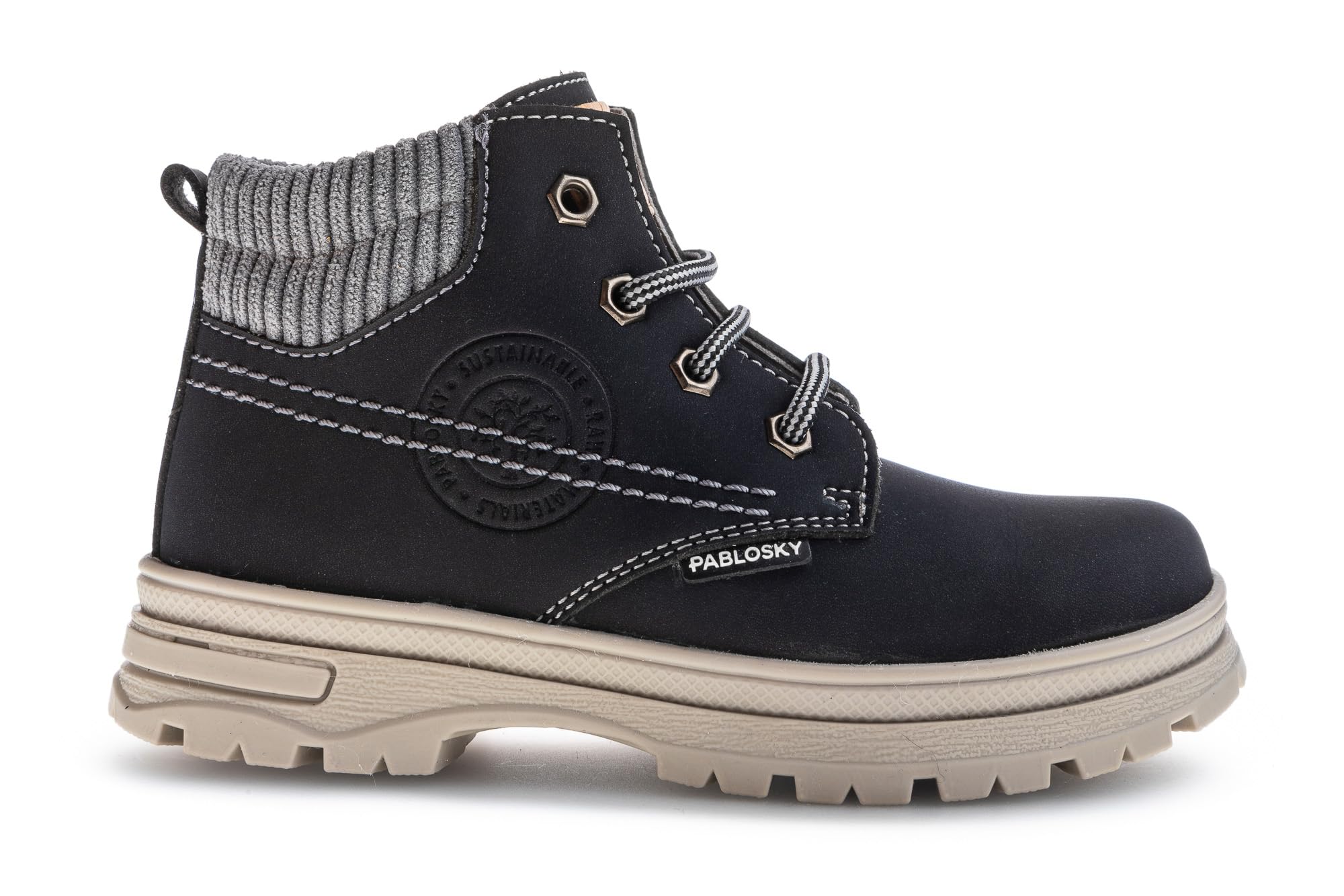 Pablosky Botas de Unisex Leader-tech con Cordones y cremallera