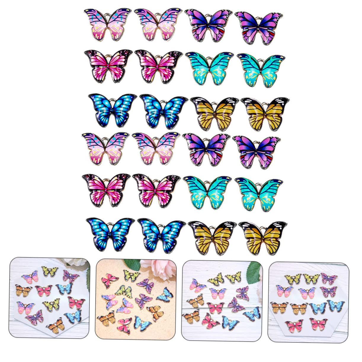 VILLCASE 72 Pcs Farfalla Pendente Di Goccia Di Olio Chic Pendenti Dei Monili Fascino Per Fai Da Te Pendente Per Fai Da Te Fascino Per La Creazione Di Gioielli Fai Da Te Rifornimenti Del