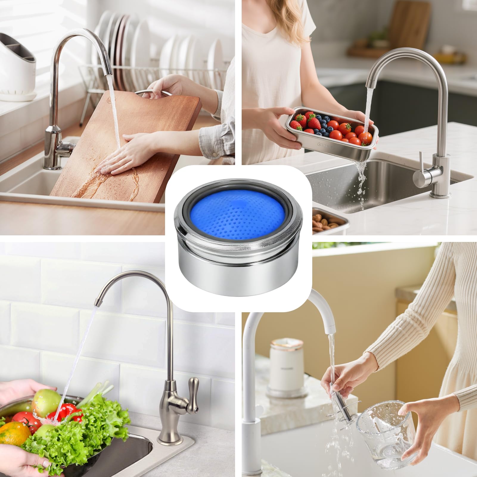 4 unidades M22 regulador de chorro, con junta y filtro ABS, filtro antisalpicaduras, ahorro de agua para grifo de alta presión, regulador de chorro M22 duradero, para cocina, baño, bar, grifos — view 6