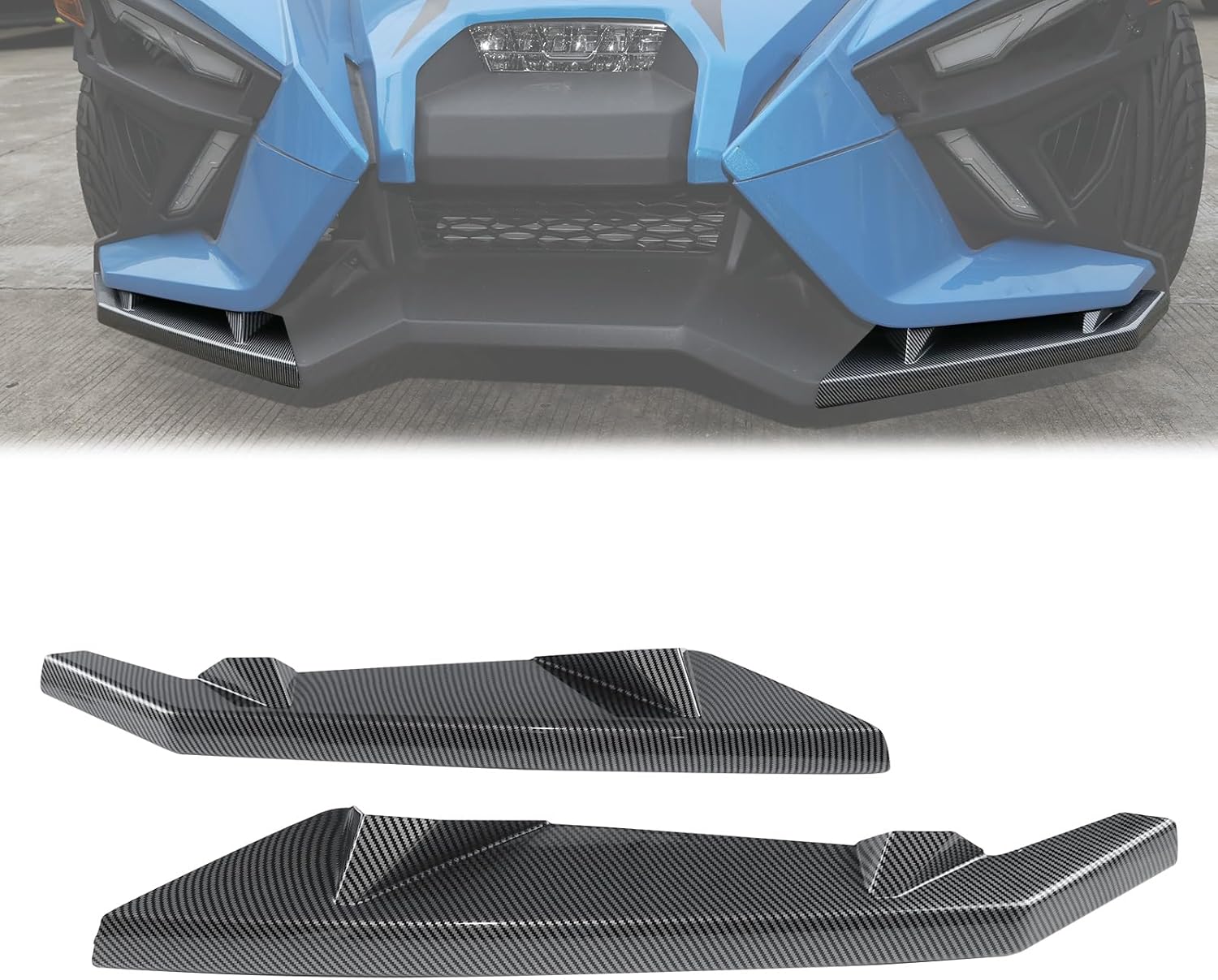 Front Wing Guards for Polaris Slingshot 20-24, Carbon Fiber Pattern Front Bumper Winglet Trim Left Right Guard Wing Protector for Polaris Slingshot 2020-2024 Accessories
