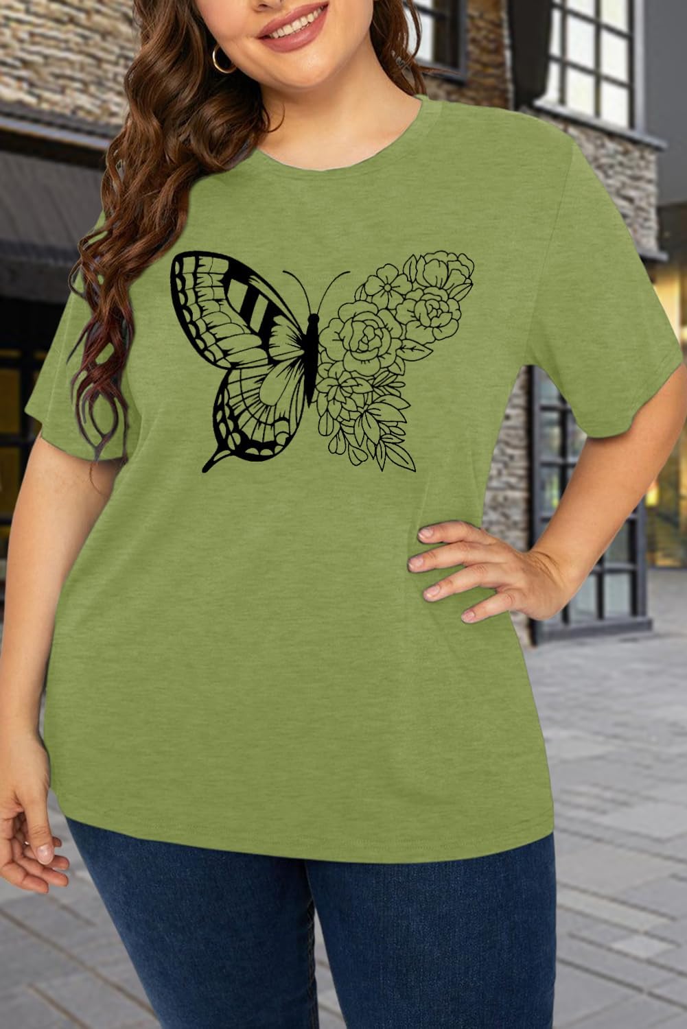 MK Shop Limited Plus Size Tops for Women Cute Vintage Graphic Tee Sunrise Camping Funny Print Casual Nature Travel Shirt - Image 3