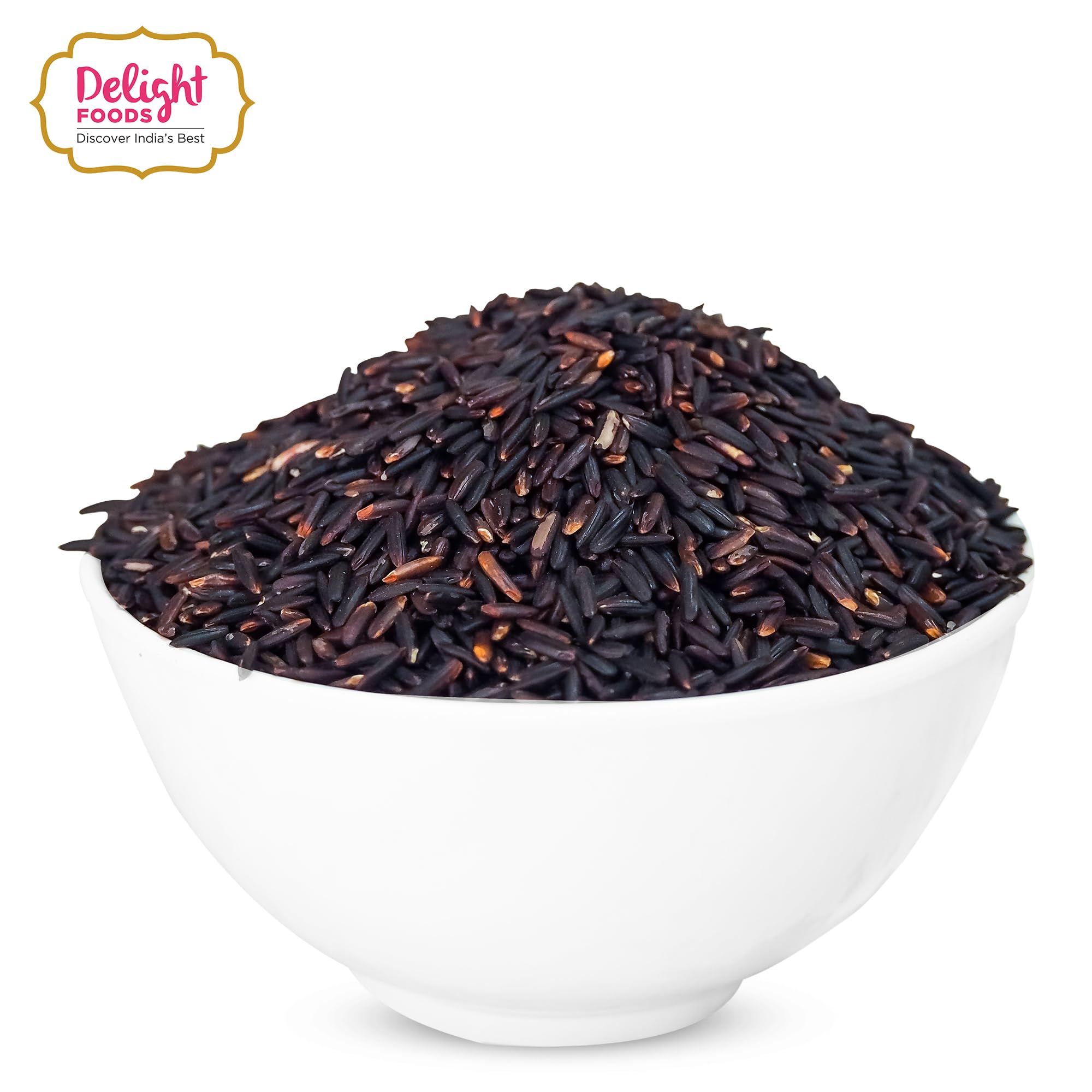 Delight Foods Premium Chakhao Black Rice 1Kg | Grown in Manipur | Rich in Antioxidants | Unpolished, Whole Grain & Aromatic
