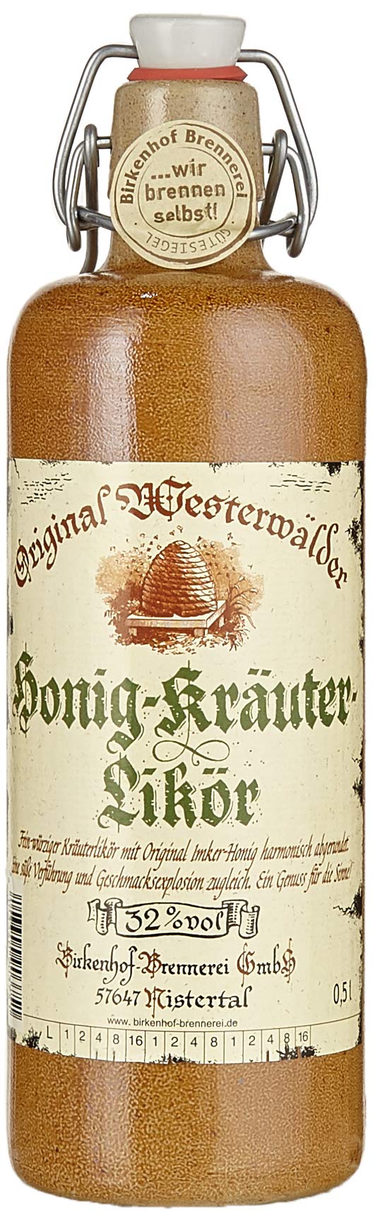 BIRKENHOF Brennerei | Honig-Kräuter Likör | (1 x 0,5l ) - 32 % vol.