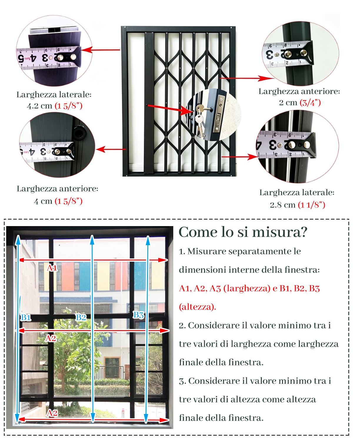 Fenstergitter Einbruchschutz Abschließbares, Individuell Anpassbares Fenstersicherheitsgitter