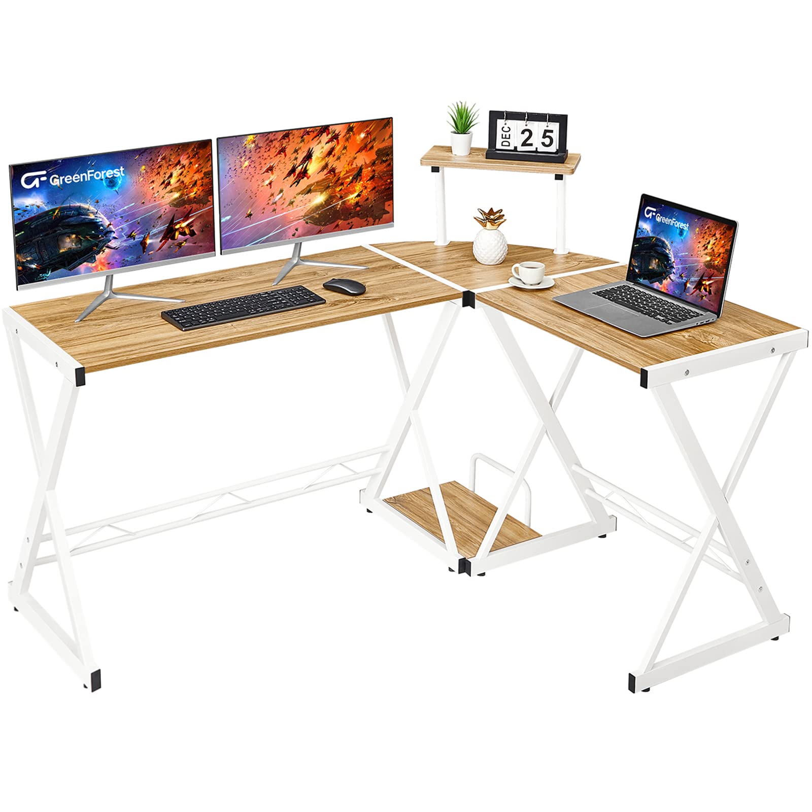 Buy GreenForest L Shaped Desk 58 inch, Reversible Corner Computer