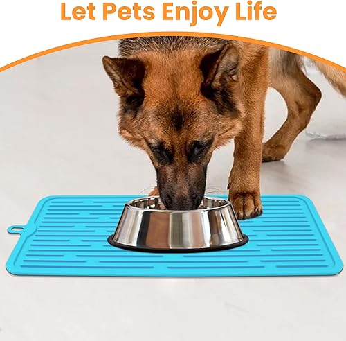 Miniatura 75 de Ptlom Mantel individual de silicona para perros y gatos, antideslizante, impermeable, tapete para alimentos y agua, tapete para bandeja