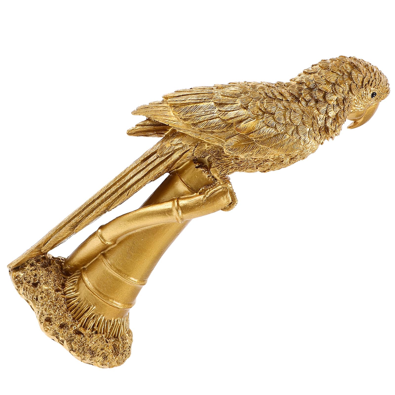 Oiseau en résine dorée pour égayer un jardin miniature et une table de fête