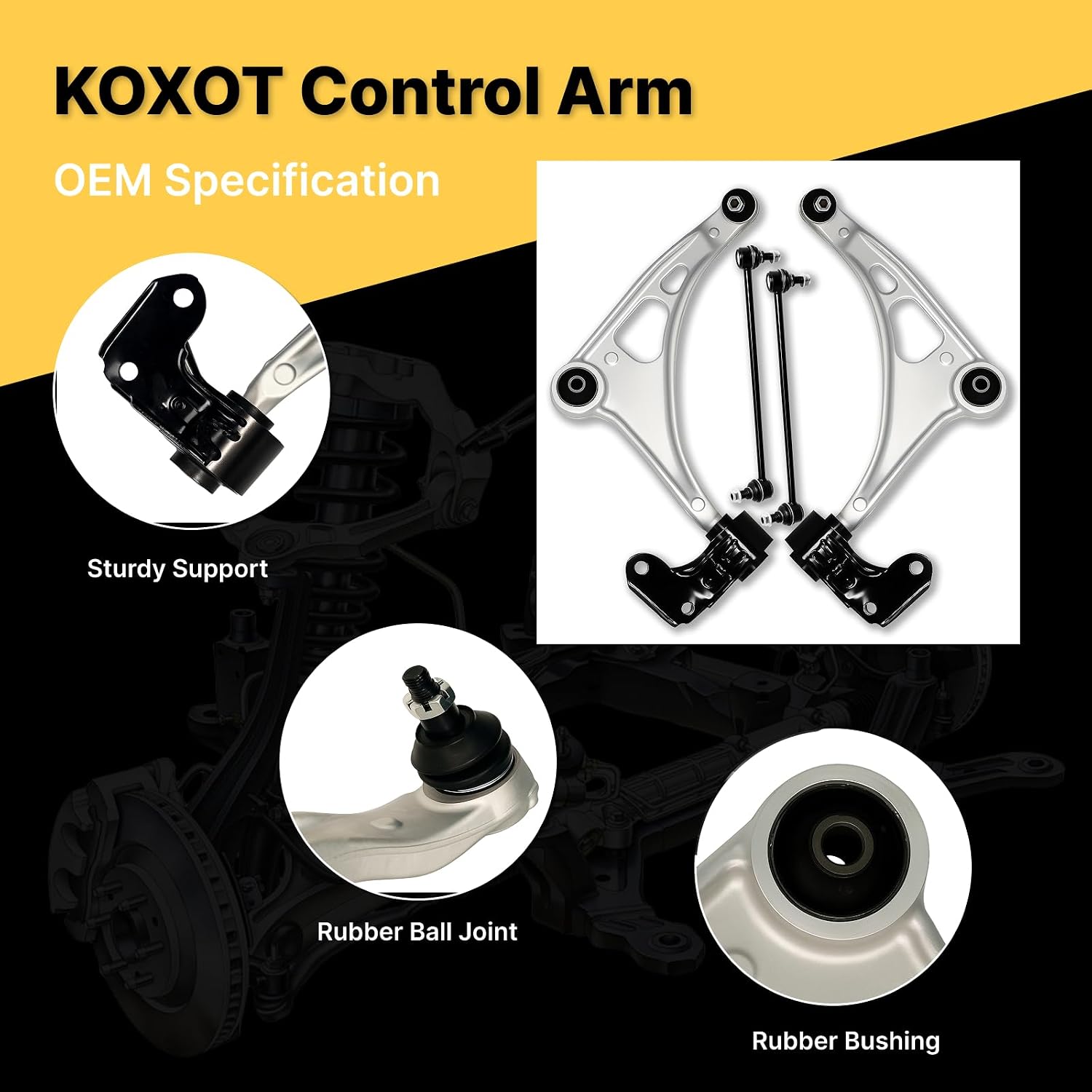 4Pcs Front Lower Control Arm Sway Bar Link Kit for Acura MDX 2014 2015 2016 2017 2018 2019 2020, for Honda 19-2021 Passport, 16-21 Pilot, 17-21 Ridgeline, Replace OE# K623548 K623549 K750678