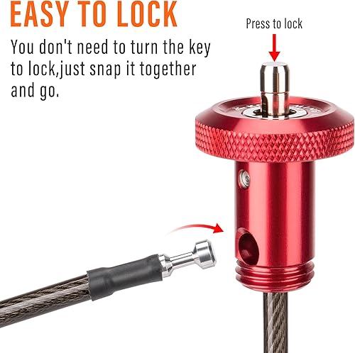 Miniatura 3 de Knog Boa 60 - Candado de cable para bicicleta, bloqueo de extremo de manillar, antirrobo para barras de bicicleta de montañacarretera (rojo)