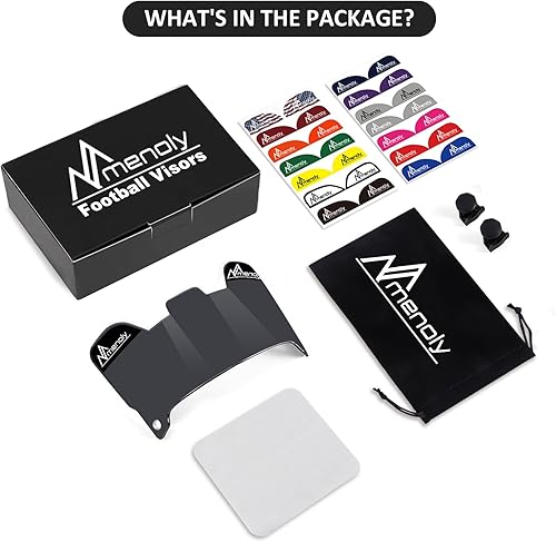 Miniatura 3 de MENOLY Visera de fútbol transparente, casco de fútbol juvenil Viosor, resistente a los arañazos, bloqueo UV, visera de protección facial para casco