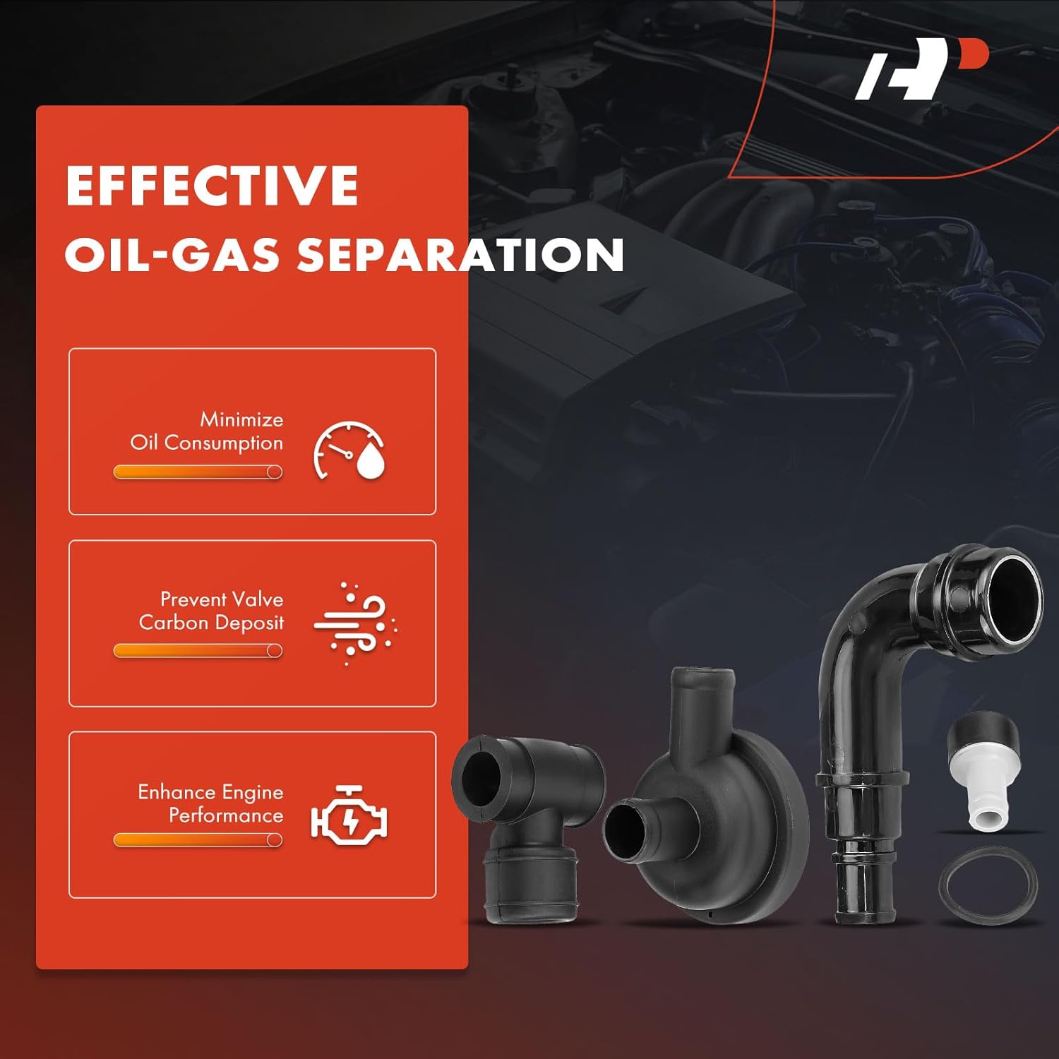 A-Premium Engine Crankcase Vent Valve Oil Separator Compatible with Audi A4, A4 Quattro, 2001 2002 2003, 1.8L