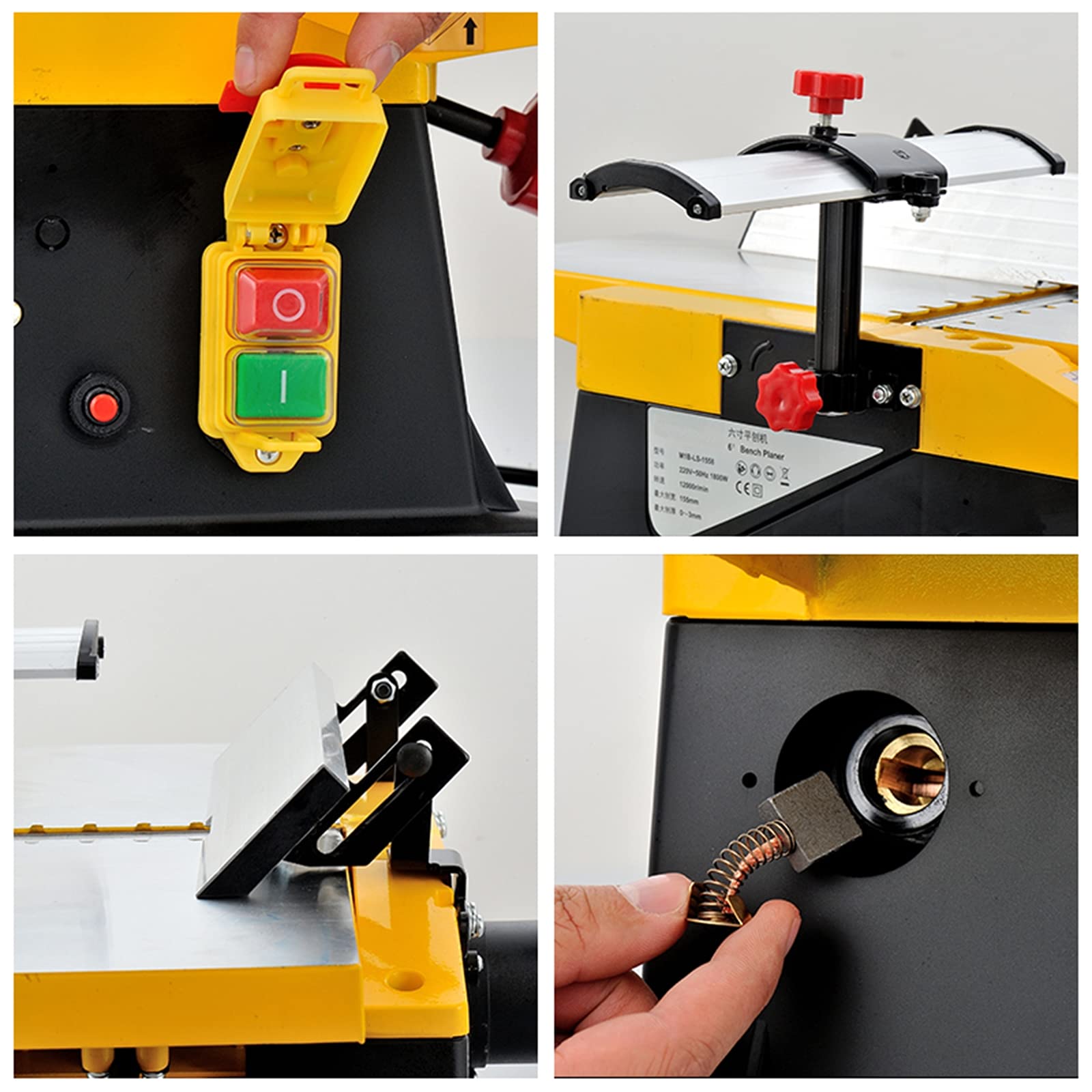 Giuntatrice per Legno da Tavolo da 6 Pollici, 1800Piccola pialla elettrica da banco per la Lavorazione del Legno/Pialla per Giunti in Legno Multifunzione da 12000 Giri/min