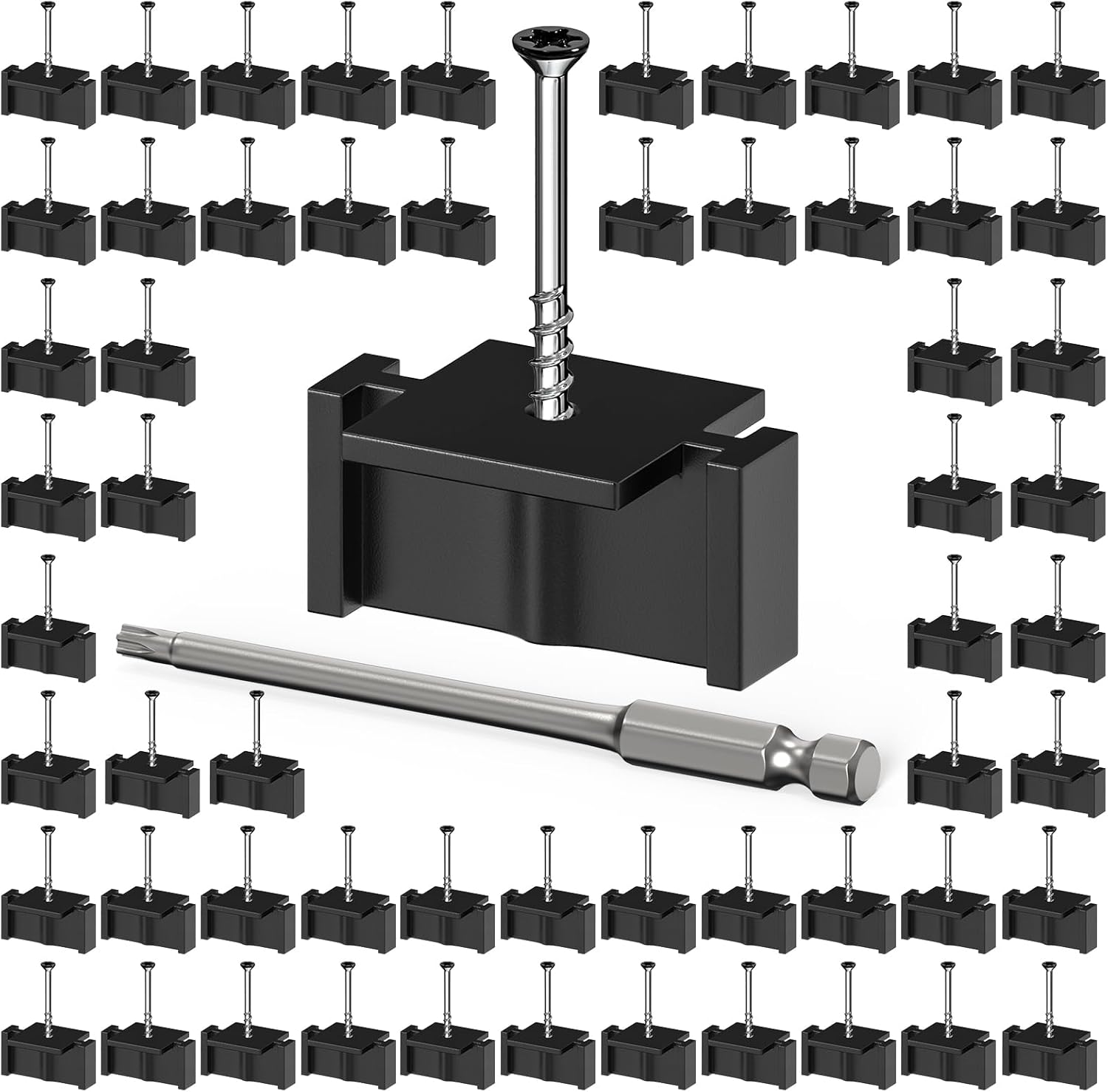 500PCS Hidden Fasteners Deck Fasteners for Installing Composite Deck Boards, Hidden Fasteners with 500Pcs Stainless Steel Screws
