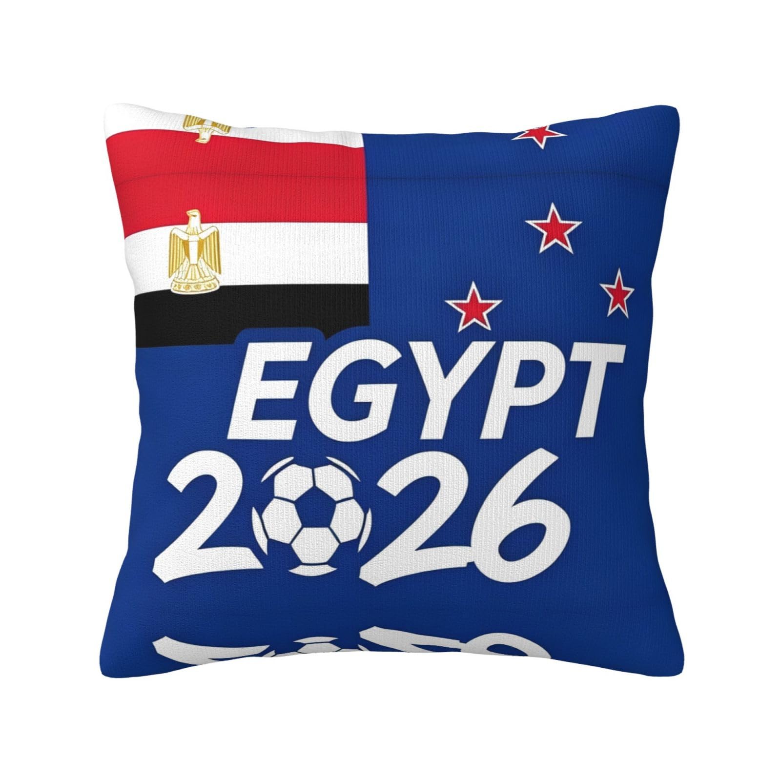 Egypt-Flag Print Decorative Throw Pillow Covers for Sofa, Outdoor and World Cup Celebrations