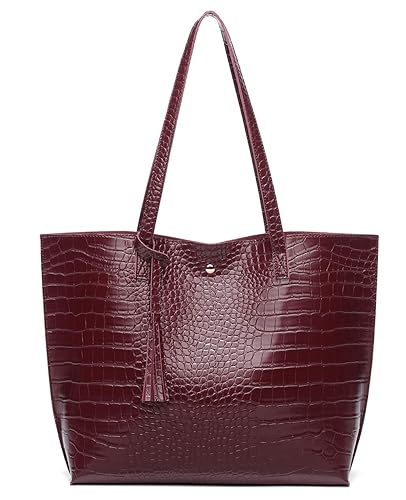 Dreubea Women's Soft Faux Leather Tote Shoulder Bag from, Big