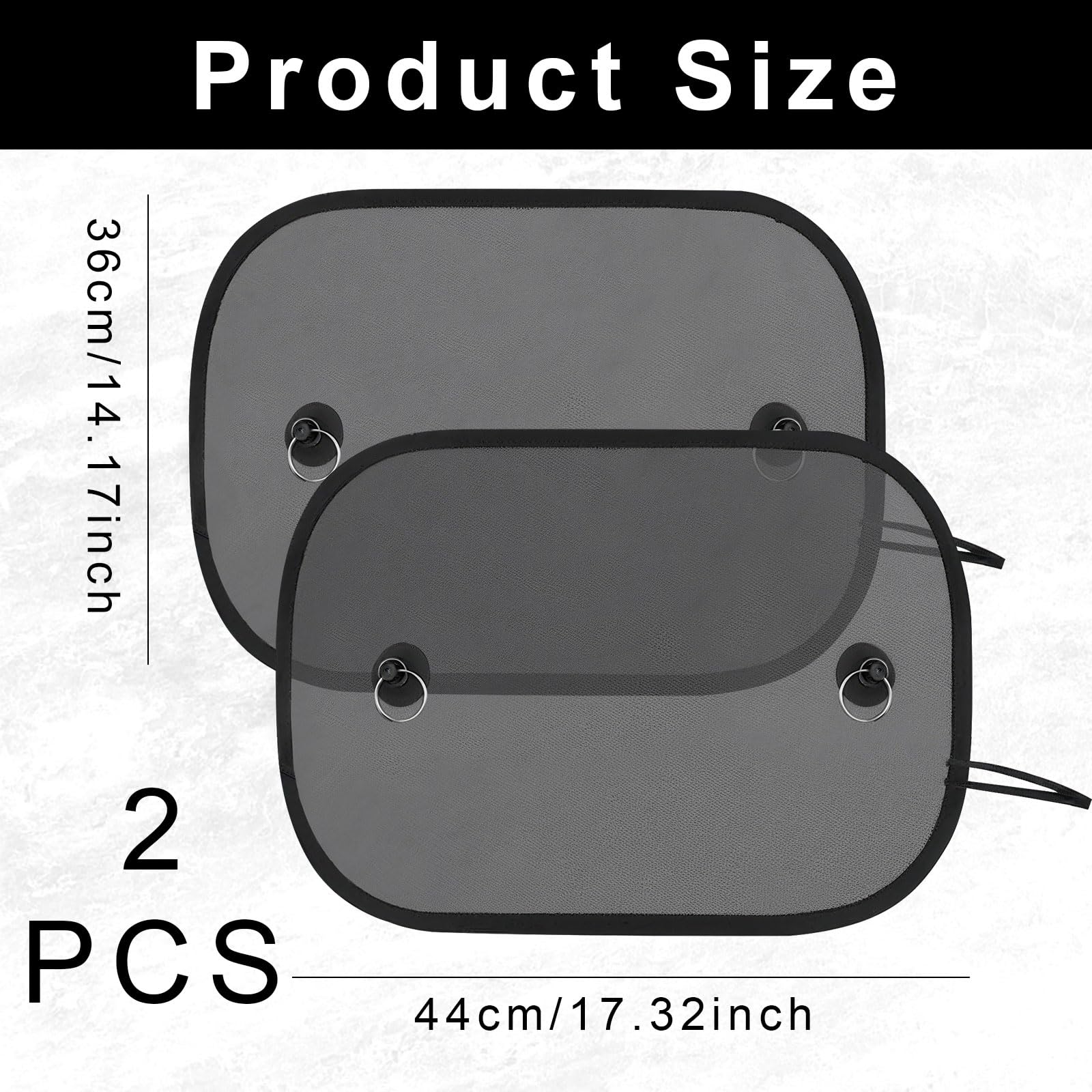 Car Window Shades for Baby - Universal Car Sun Shade for Children UV Protection Sun Visor, 44 x 36 cm, Set of 2-2 - Image 2