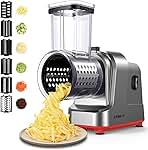 Electric Cheese Grater, Salad Maker With 6 Different Shapes of Blades, 250W Electric Slicer Shredder, Electric Salad Machine for Cheeses, Fruits, Vegetables