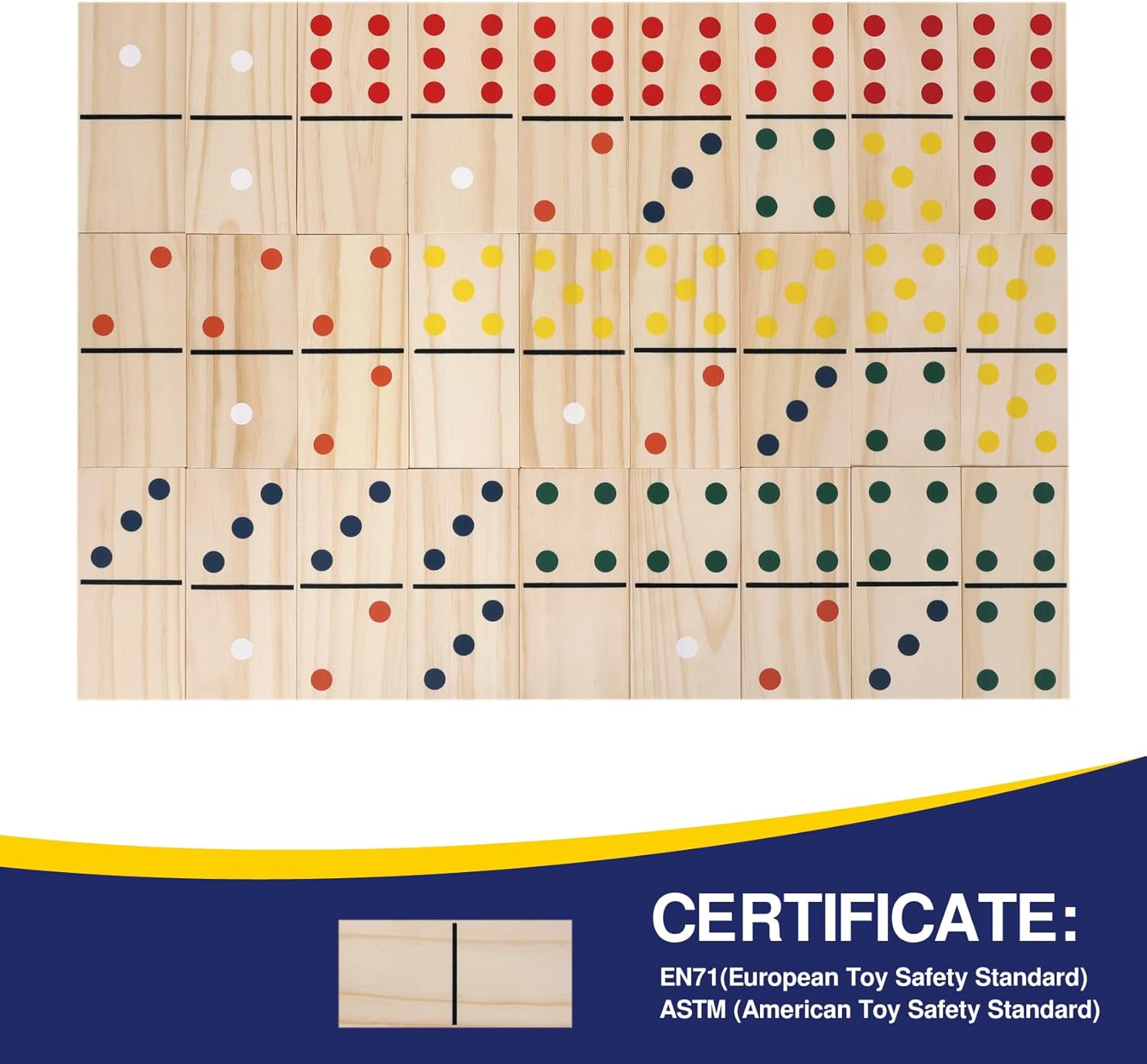 GOTHINK Giant Wood Dominoes Game Outdoor Set for Adults and Kids, 28pcs Jumbo Large-Format Domino Tile with Carrying Bag for Birthday Holiday Family Party Games & Outdoor Lawn and Backyard Activities