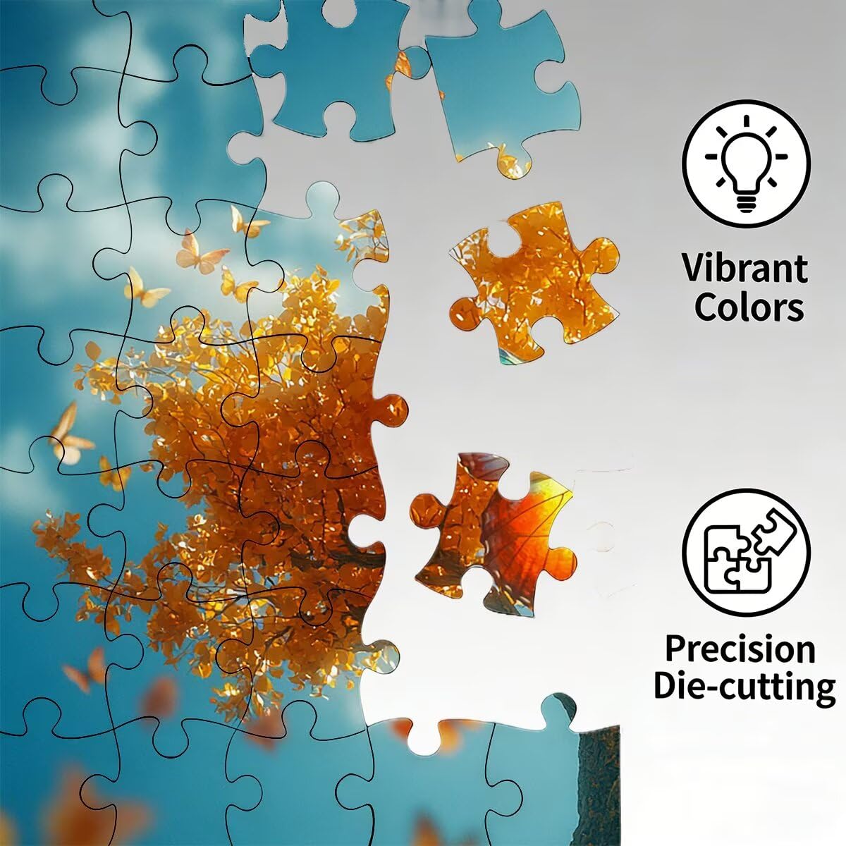 Puzzle 2000 elementów dla dorosłych, puzzle 2000 sztuk motyl, drzewo puzzle dla dorosłych z wykwintnym pudełkiem do pakowania, gry edukacyjne, duże drewniane puzzle, prezent dla kobiet do dekoracji