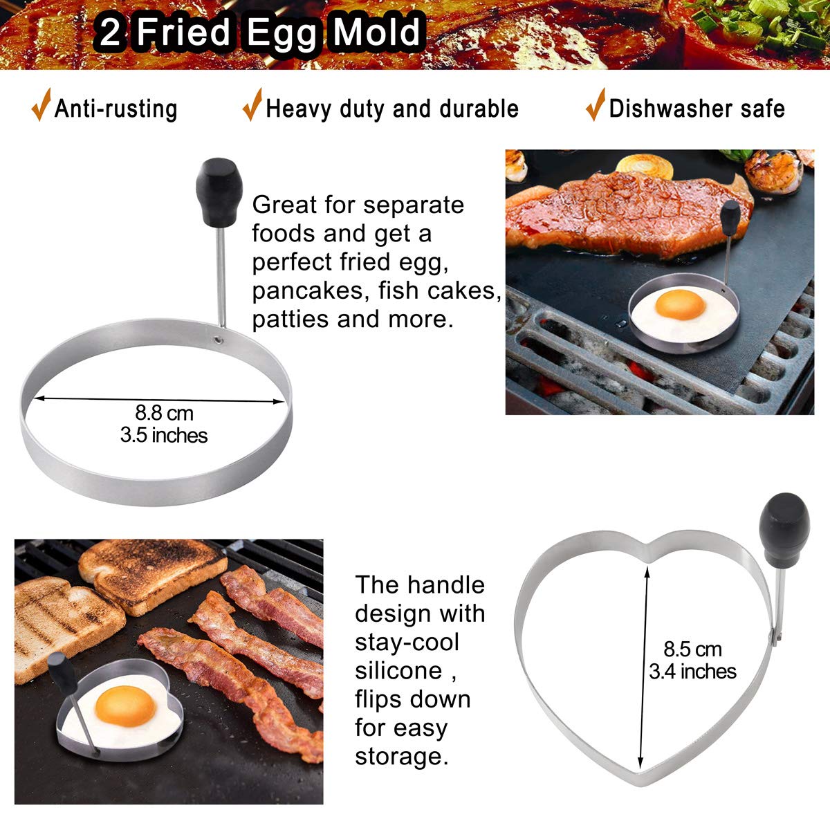 Buy POLIGO Professional Stainless Steel Griddle Cooking Kit Grill