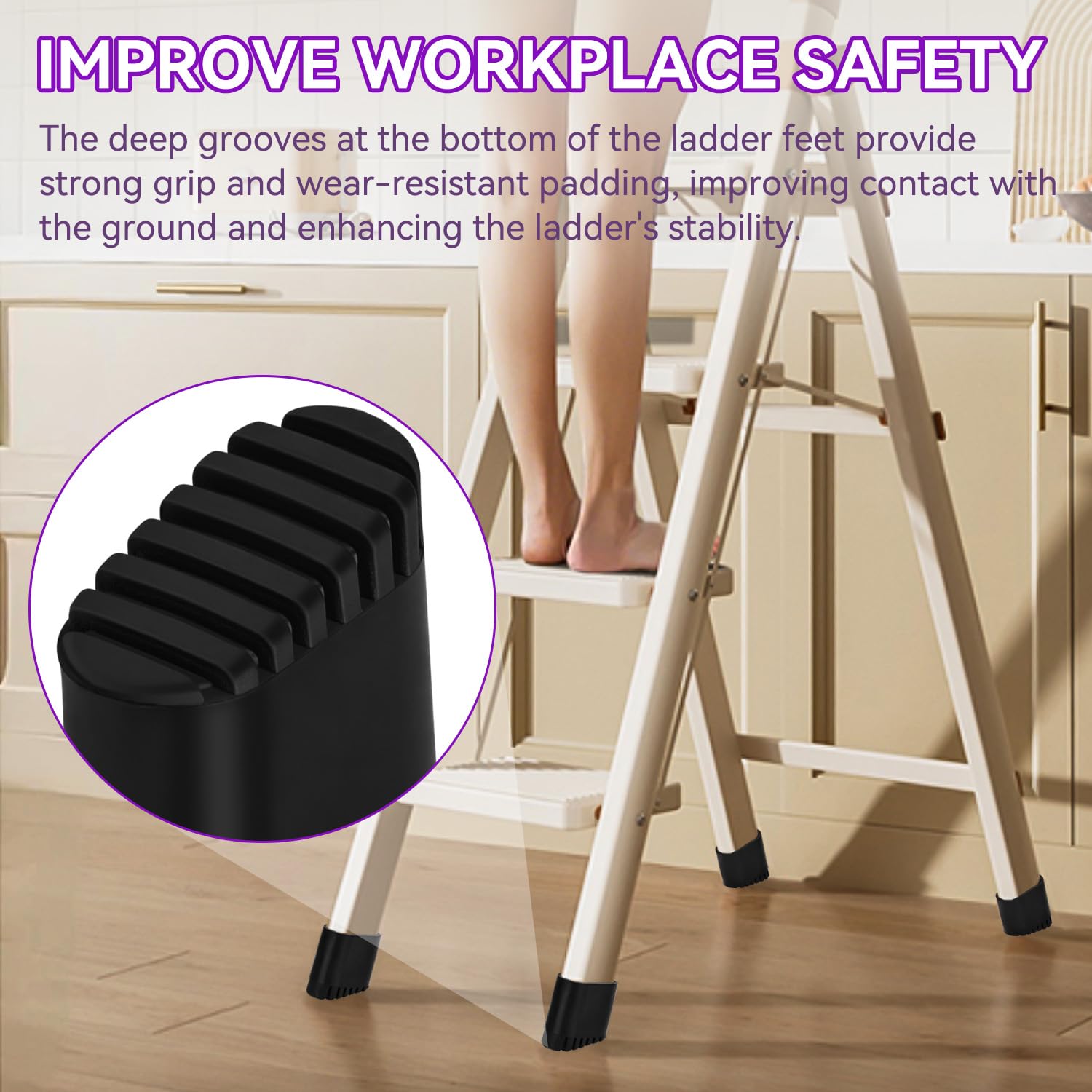 Tacos Escalera Patas para Escaleras de Aluminio Tacos de Goma para Escalera Cubrepies de Escalera de Goma para Escaleras Rectas - Resistentes a Altas Temperaturas y al Desgaste (2Pcs, 20 * 40mm)