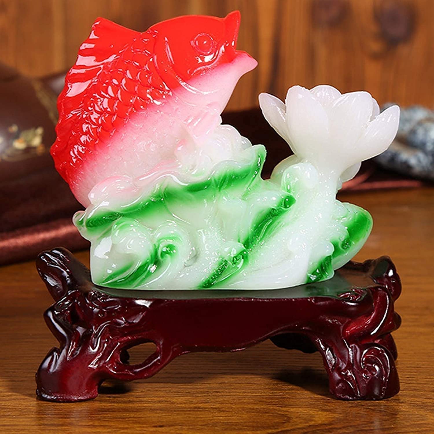 Figurka Ogrodowa,Stół barowy figurka dekoracja ogrodowa do rzeźby Feng Shui Arowana figurki ryb złoty smok ryby figurki fortuna biurko na biurko salon