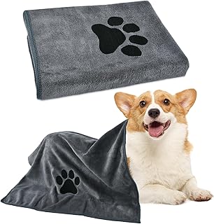 DIELOVEHUA Hundehandtuch, 100 x 50 cm Hundehandtuch Extra Saugfähig, Mikrofaser Handtuch, Schnell Trocknend, Hundehandtücher, Hunde Handtuch für Hunde, Katzen product image