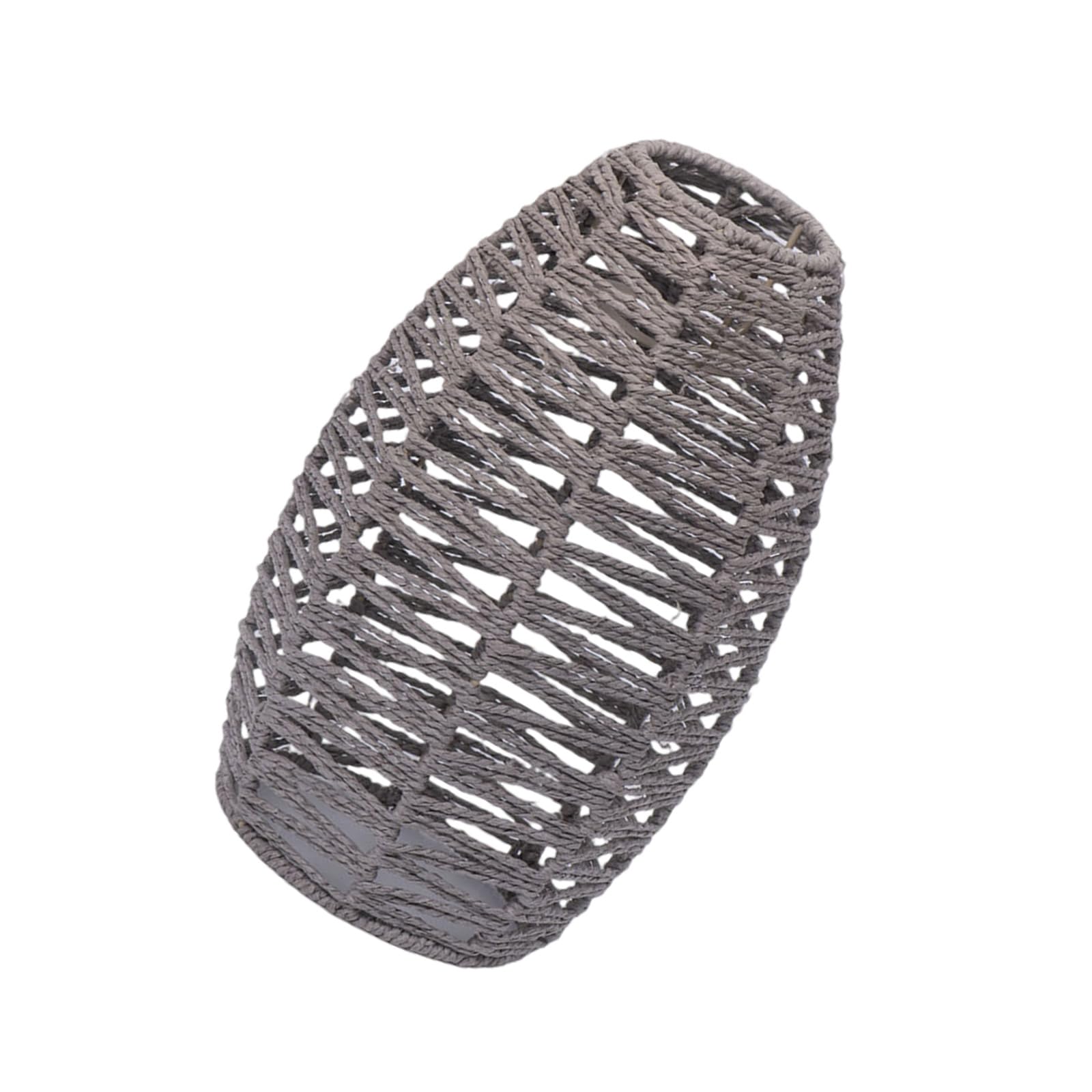 Msioytog Xh22014 Gray Imitation Rattan Woven Lampshade Light Covers Ceiling Chandelier Light Shades For Home Bedroom Living Room Decoration Ceiling Pendant Lamp Shade Covers